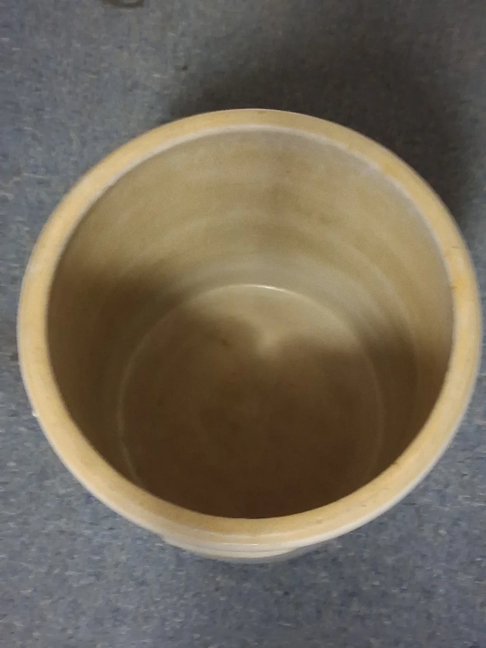 6-Gallon Red Wing Stoneware Crock with Blue Leaf Motif